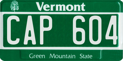 VT license plate CAP604