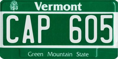 VT license plate CAP605