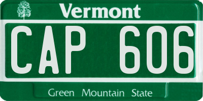 VT license plate CAP606