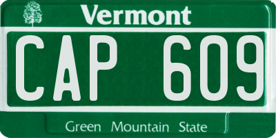 VT license plate CAP609