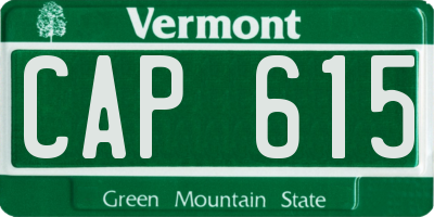 VT license plate CAP615