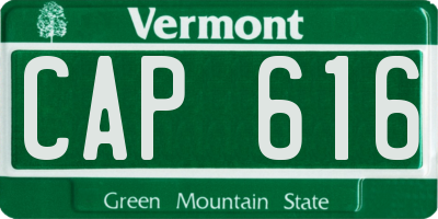 VT license plate CAP616