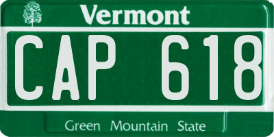 VT license plate CAP618