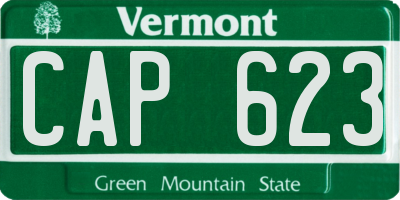 VT license plate CAP623