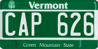 VT license plate CAP626