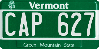 VT license plate CAP627