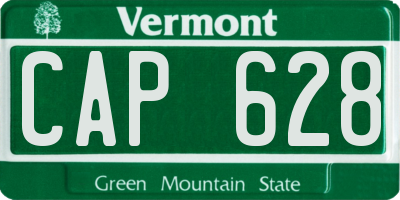VT license plate CAP628