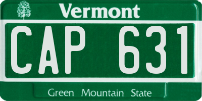 VT license plate CAP631