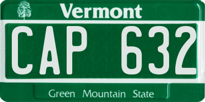 VT license plate CAP632