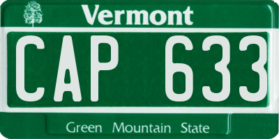 VT license plate CAP633