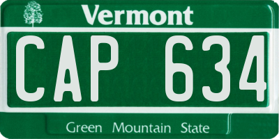 VT license plate CAP634