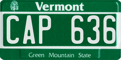 VT license plate CAP636