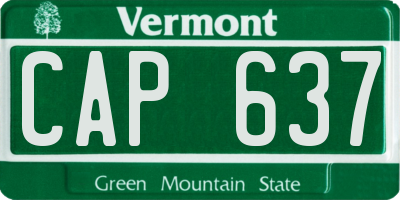 VT license plate CAP637