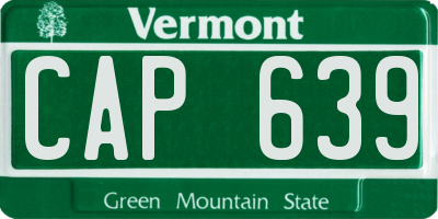 VT license plate CAP639