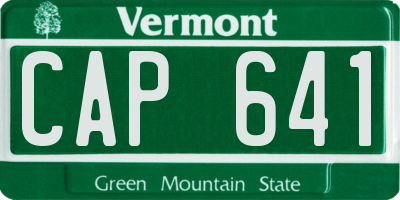 VT license plate CAP641