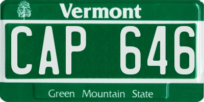 VT license plate CAP646