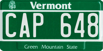 VT license plate CAP648
