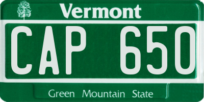 VT license plate CAP650