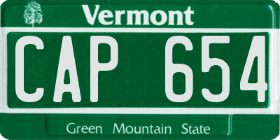 VT license plate CAP654
