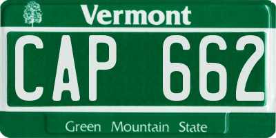 VT license plate CAP662
