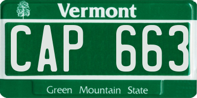 VT license plate CAP663