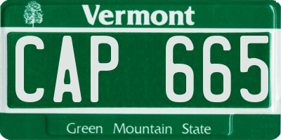 VT license plate CAP665
