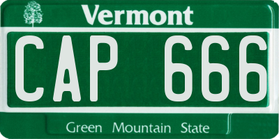 VT license plate CAP666
