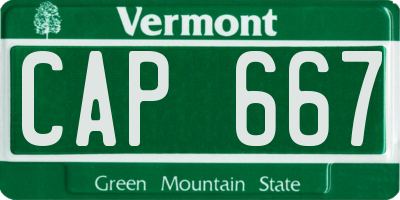 VT license plate CAP667