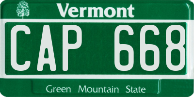 VT license plate CAP668