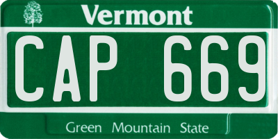 VT license plate CAP669