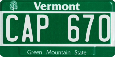 VT license plate CAP670