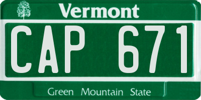 VT license plate CAP671