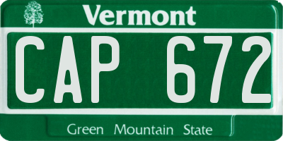 VT license plate CAP672