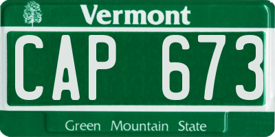 VT license plate CAP673