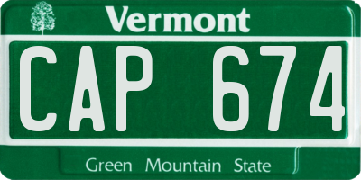 VT license plate CAP674