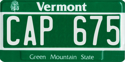 VT license plate CAP675