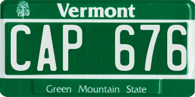 VT license plate CAP676