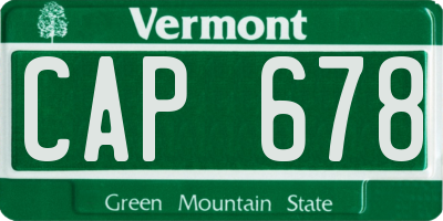 VT license plate CAP678