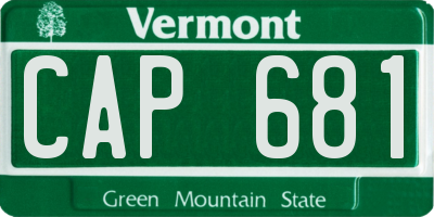 VT license plate CAP681