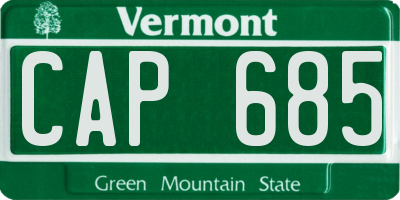 VT license plate CAP685