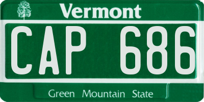 VT license plate CAP686