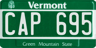 VT license plate CAP695