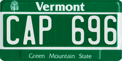 VT license plate CAP696