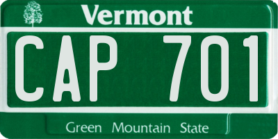 VT license plate CAP701