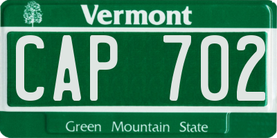 VT license plate CAP702