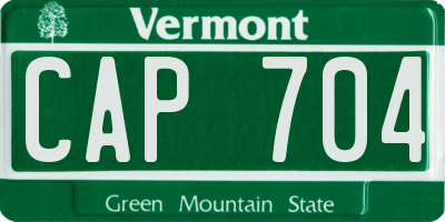 VT license plate CAP704
