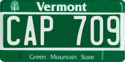 VT license plate CAP709