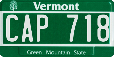 VT license plate CAP718