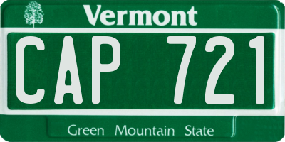 VT license plate CAP721