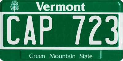 VT license plate CAP723